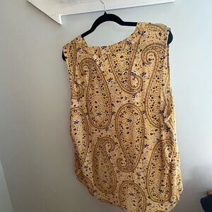 Ann Taylor Yellow Floral Top, Sleeveless